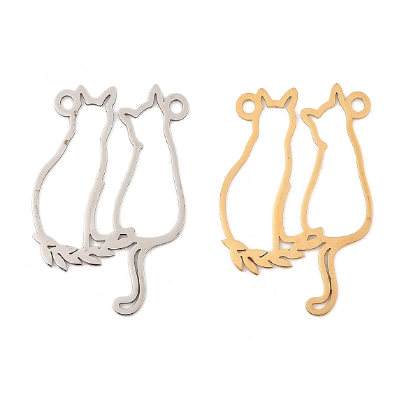 201 подвески из нержавеющей стали, лазерная резка, два кошачьих шарма