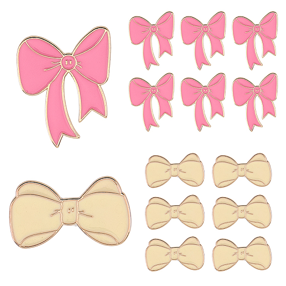 16 шт. 2 стили бантики эмалевые булавки, Броши из цинкового сплава для рюкзака