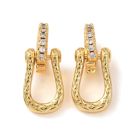 Латунное микропейв, прозрачный кубический цирконий, складные застежки, без кадмия и без свинца, стойки покрытие, долговечный, U-образный