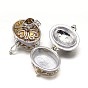 Enamel Oval Rack Plating Brass Prayer Box Pendants, Wish Box, 15x18x19mm, Hole: 5x3mm