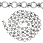 Stainless Steel Ring with Round Bead Link Chains, Unwelded