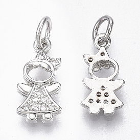 Латунные микро проложить кубического циркония прелести, с целью перехода в кольце, без никеля , девушка, прозрачные