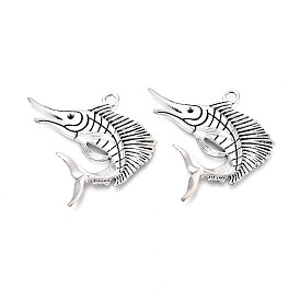 Тибетский сплав стиля большие кулоны, амулеты в виде рыбы-меч, без кадмия и без свинца