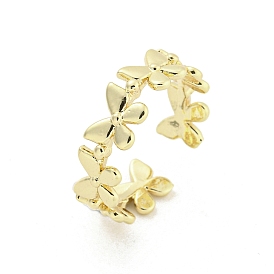 Long-Lasting Plated Brass Cuff Rings, Butterfly Open Rings for Women