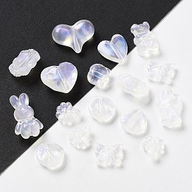 Transparent Acrylic Beads, AB Color, Mixed Shape