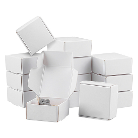 60 Cajas de regalo de almacenamiento de papel cuadradas plegables de 10 piezas, cajas de embalaje de papel