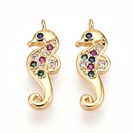 Латунные микро проложить кубического циркония подвески, прелести морских коньков