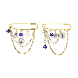 Булавки для килта с синим эмалевым сплавом от сглаза, защитные броши из нержавеющей стали