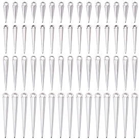 120Pcs 4 Styles Alloy Pendants, Cone Charms