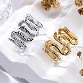 Волна 304 кольца из нержавеющей стали для женщин, ионное покрытие (ip)