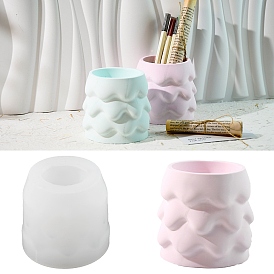 DIY Candle Cups Silicone Molds, Creative Aromatherapy Candle Cement Cup Supply DIY Concrete Candle Cups Resin Moulds, for Pen Holder, Vase