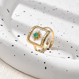 Перстни из натурального малайзийского нефрита, 304 открытые манжеты из нержавеющей стали и смолы для женщин, прямоугольные