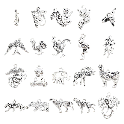 Tibetan Style Alloy Pendants, Mixed Shapes