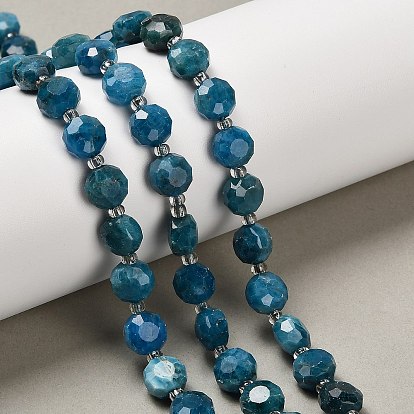 Природного апатита нитей бисера, плоско-круглые, граненые, с бисером