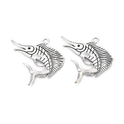 Тибетский сплав стиля большие кулоны, амулеты в виде рыбы-меч, без кадмия и без свинца