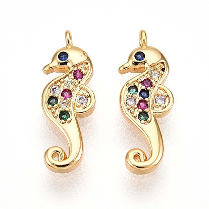Латунные микро проложить кубического циркония подвески, прелести морских коньков