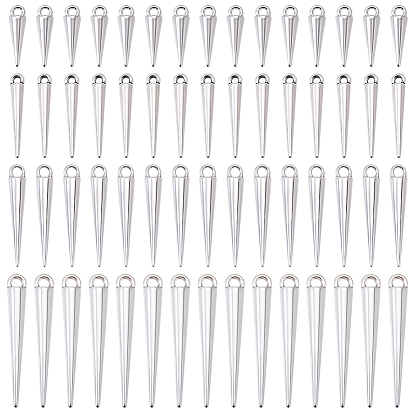 120Pcs 4 Styles Alloy Pendants, Cone Charms
