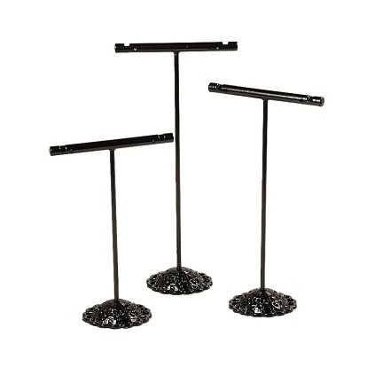 T Bar Iron Earring Displays Sets, Jewelry Display Rack, Jewelry Tree Stand, 90~125x60x34mm