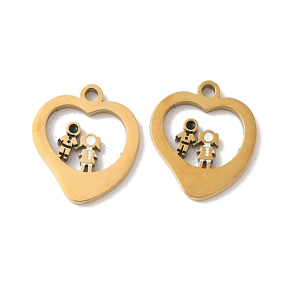 304 нержавеющей стальной эмали подвески, сердце прелести, ионное покрытие (ip)