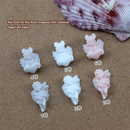 Angel Resin Anaglyph Cabochons, Nail Art Decoration Accessories for Women