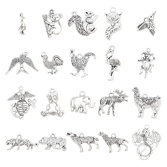 Tibetan Style Alloy Pendants, Mixed Shapes