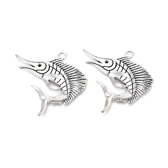 Тибетский сплав стиля большие кулоны, амулеты в виде рыбы-меч, без кадмия и без свинца