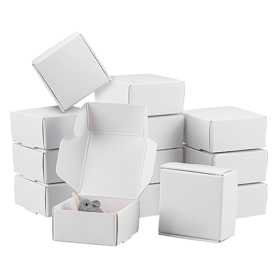 60Pcs Foldable Square Paper Storage Gift Boxes, Paper Packaging Cases