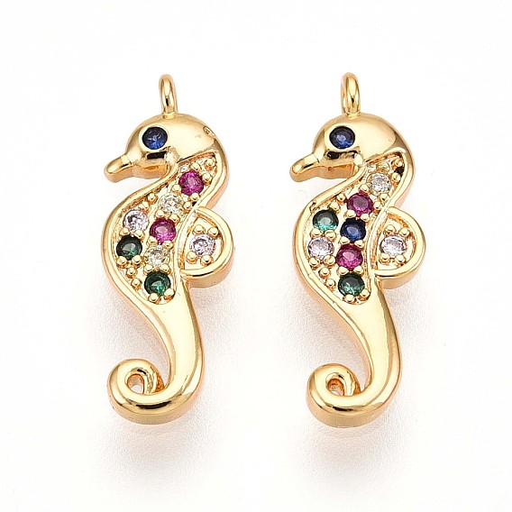 Латунные микро проложить кубического циркония подвески, прелести морских коньков