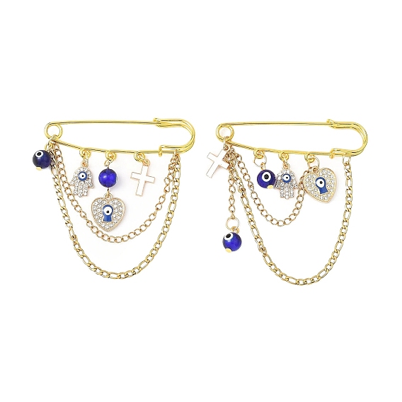 Булавки для килта с синим эмалевым сплавом от сглаза, защитные броши из нержавеющей стали