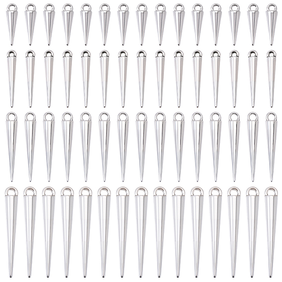 120Pcs 4 Styles Alloy Pendants, Cone Charms
