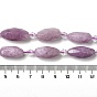 Natural Phosphosiderite Beads Strands, with Seed Beads, Faceted, Oval