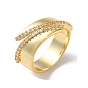 Rack Plating Brass Micro Pave Cubic Zirconia Open Cuff Rings