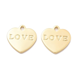 Латунные подвески, без кадмия, без никеля и без свинца, сердце со словом любовь прелести