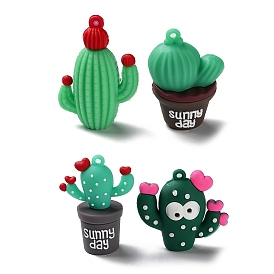 Colgantes de plástico de pvc, encanto de cactus