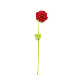 Cotton Knitting Artificial Flower, Ornament Accessories, with Package Bag, Rose