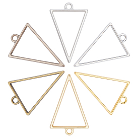 Matte Style Rack Plating Alloy Triangle Open Back Bezel Pendants, For DIY UV Resin, Epoxy Resin, Pressed Flower Jewelry, Lead Free & Nickel Free