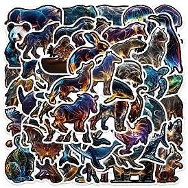 50Pcs Translucent Animals PVC Waterproof Sticker Labels, Self-adhesion, for Suitcase, Skateboard, Refrigerator, Helmet, Mobile Phone Shell