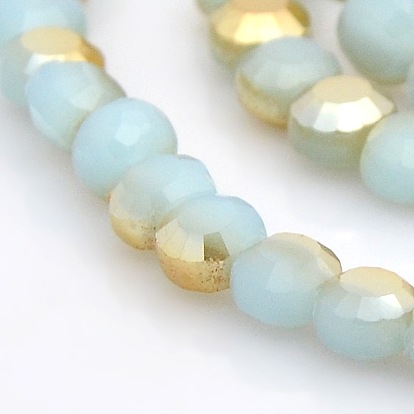 Половина радуги гальваническим граненые плоские круглые нити стеклянные бусы