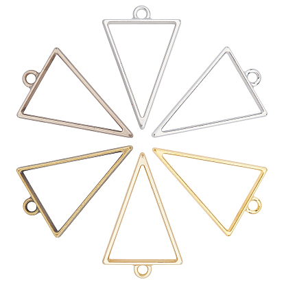 Matte Style Rack Plating Alloy Triangle Open Back Bezel Pendants, For DIY UV Resin, Epoxy Resin, Pressed Flower Jewelry, Lead Free & Nickel Free