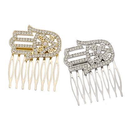 Гребни для волос из пальмового сплава со стразами