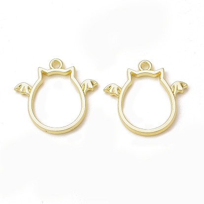 Rack Plating Alloy Devil Open Back Bezel Pendants, For DIY UV Resin, Epoxy Resin, Pressed Flower Jewelry, Cadmium Free & Nickel Free & Lead Free