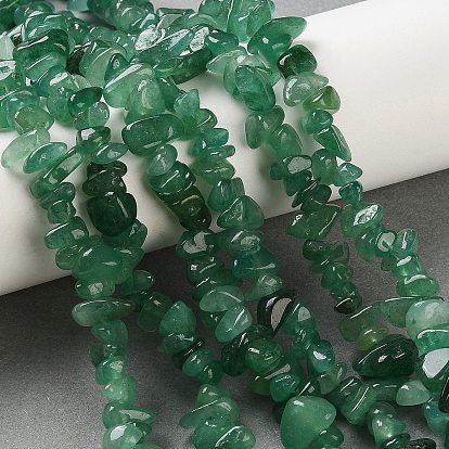 Естественный зеленый авантюрин бисер нитей, чип