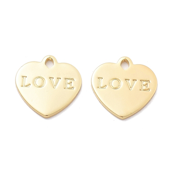 Латунные подвески, без кадмия, без никеля и без свинца, сердце со словом любовь прелести