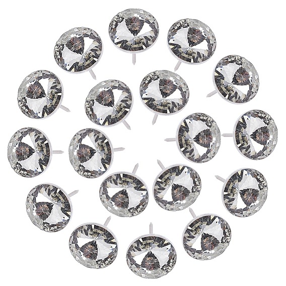 Iron Map Pins, Drawing Push Pins, with Glass Rhinestone, for Photos Wall, Maps, Bulletin Board or Corkboards