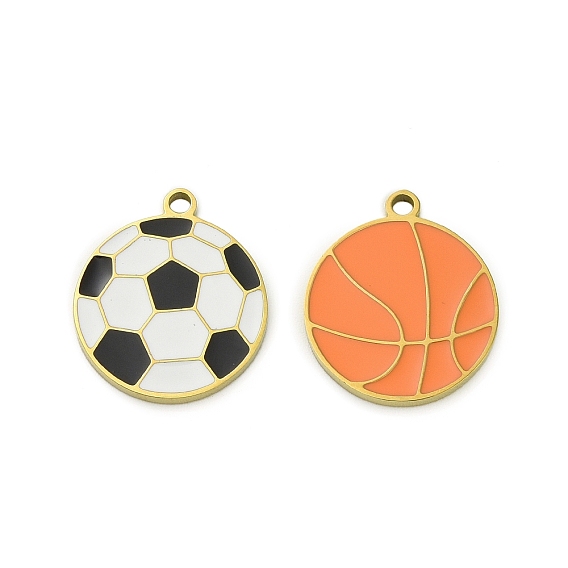 304 подвески из нержавеющей стали, с эмалью, ионное покрытие (ip), реальный 18 k позолоченный