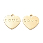 Латунные подвески, без кадмия, без никеля и без свинца, сердце со словом любовь прелести