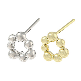Brass Ear Studs Findings, Ball Beads