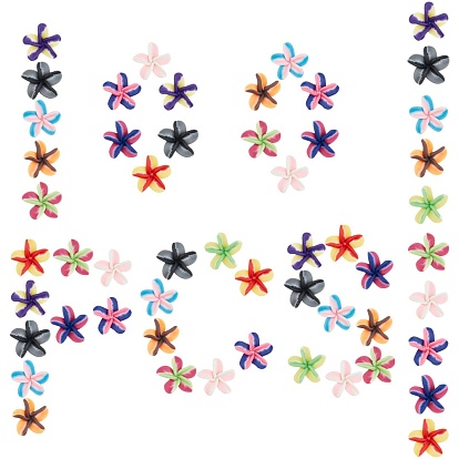 Kits de fabrication de bracelets extensibles en perles de fleurs à faire soi-même, y compris 3pcs perles d'argile polymère faites à la main, fil élastique