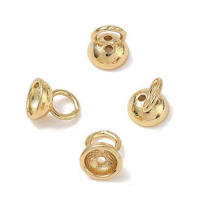 Brass Bead Cap Pendant Bails, for Globe Glass Bubble Cover Pendants