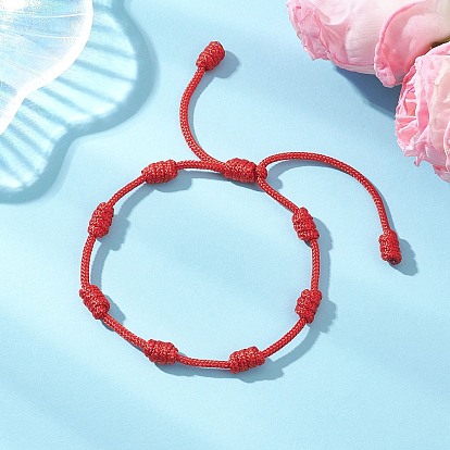 Регулируемые плетеные браслеты из полиэстера для женщин, узел